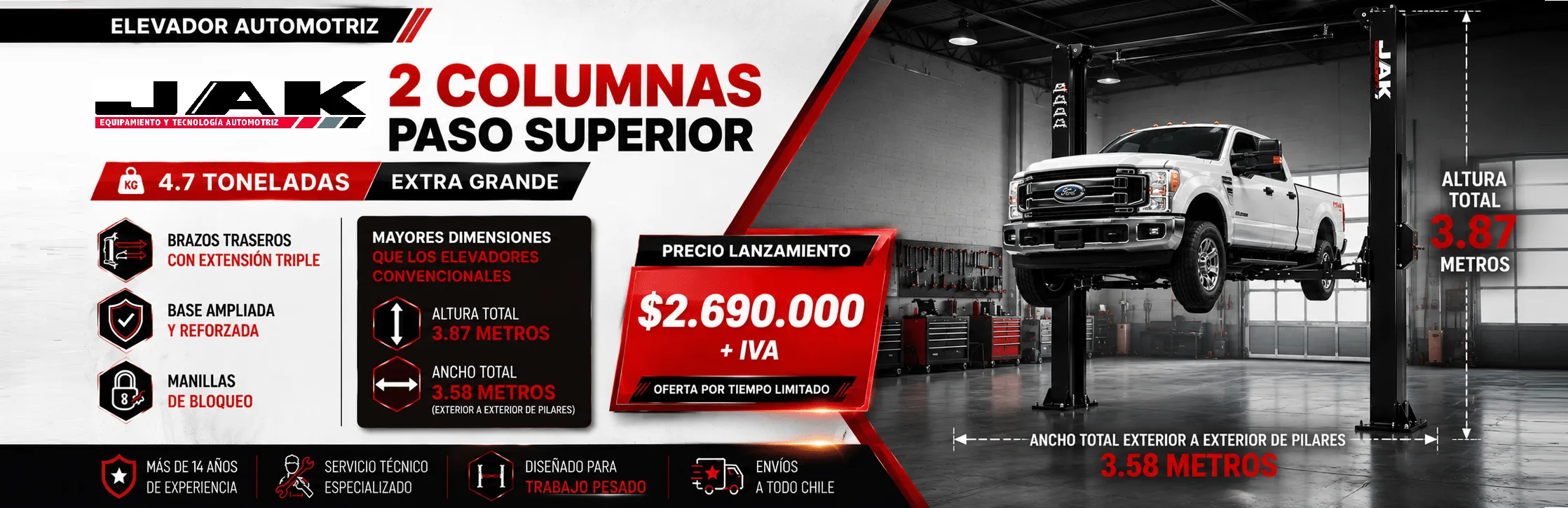 Banner Importadora JAK: equipamiento para talleres